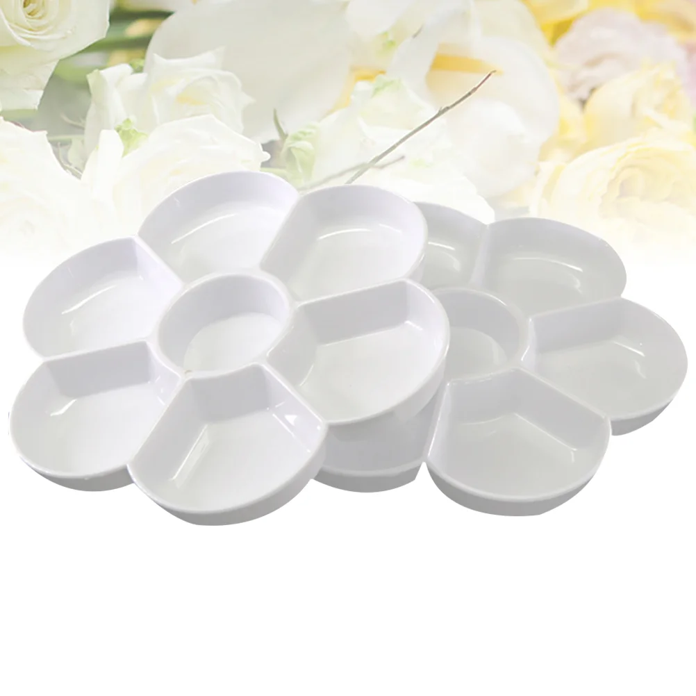 2pcs Imitation Ceramic Plum Blossom Shaped Painting Watercolor Pigment Trays palette painting tray painting color tray