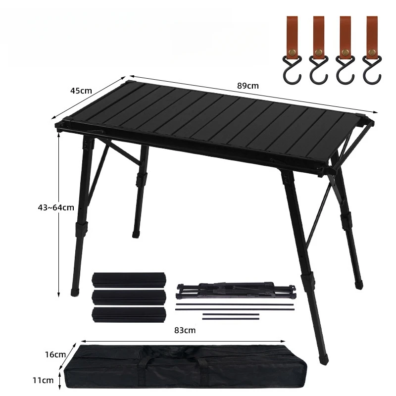 Outdoor Aluminium Alloy Plate Table Egg Roll Table Camping Folding Portable Liftable Picnic BBQ Table IGT Mobile Kitchen Table