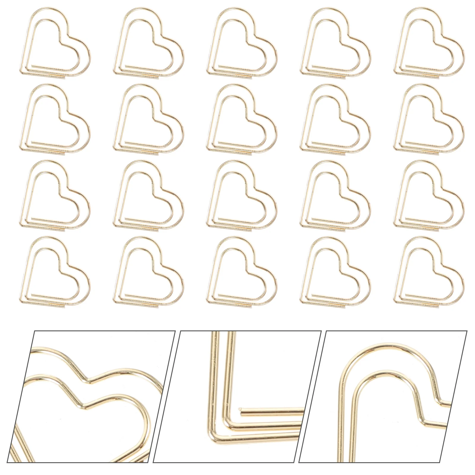 

50 Pcs Jumbo Paper Clips Heart-shaped Metal Holder Decorative Paperclips Office