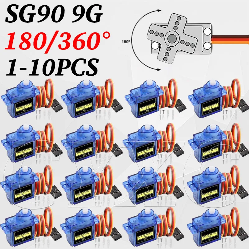 10-1Pcs SG90 9G Micro Servo For RC Airplanes Fixed Wing Airplane Model Telecontrol Airplane Toy Mini Servo Motor 450 Helicopter