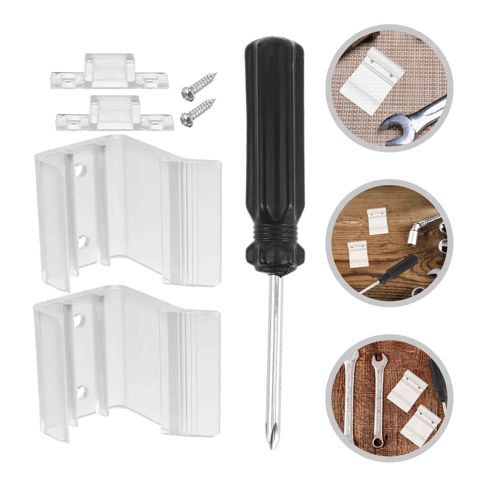 

2pcs Transparent Sliding Durable Plastic Replacement Easy Install Cabinet For Trailer Closet Repair Parts Rv