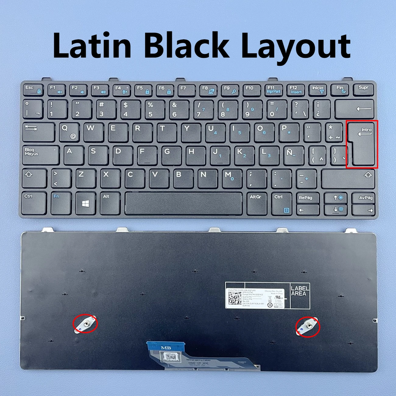 Latin Russian UK Thailand Swiss Laptop Keyboard for Dell Latitude 3180 3189 3190 3380 Series