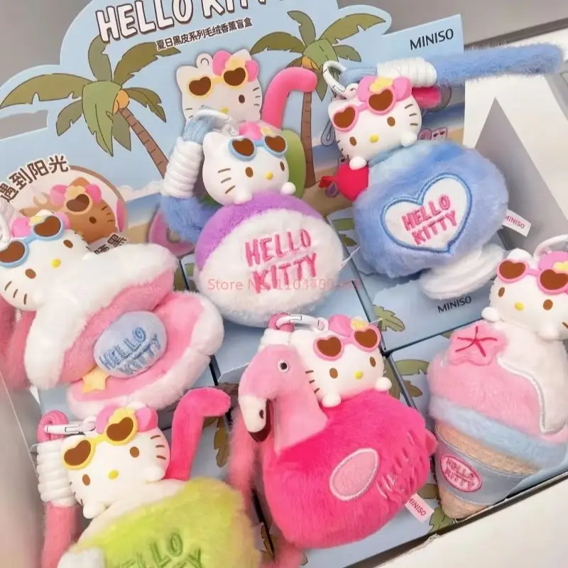 Original Hellokitty Summer Black Skin Series Blind Box Pendant Scented Trendy Blind Box Collectable Cartoon Anime Figure Gifts