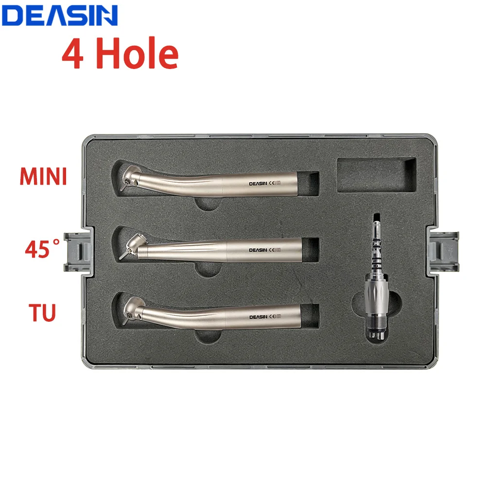 3 Handstücke + 1 Koppler-Set, Dental-Hochgeschwindigkeits-Handstück mit Glasfaser, 45-Grad-Mini-Drehmomentkopf, Keramiklager für KaVo-Koppler – Detail 5