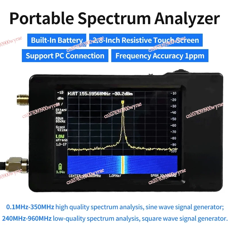 Handheld Micro Spectrum Analyzer 2.8-inch Touch Screen, 100KHz-5.3GHz Ultra Micro Spectrum Analyzer with 3000mAh Battery