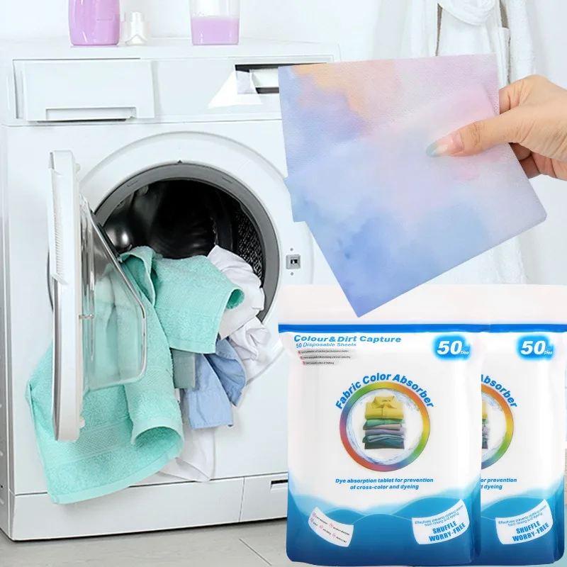 Washing Machine Color Absorption Sheet Non-woven Fabric Color Catcher Sheets Anti-Staining Dyeing Proof Laundry Tablet Fabric
