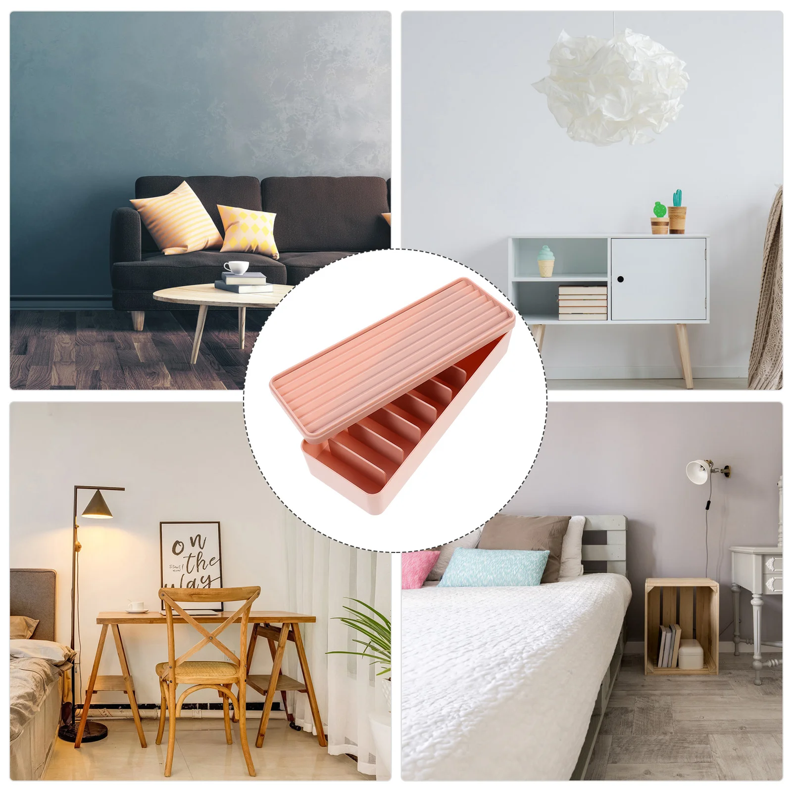 

1 pc Data Cable Storage Box Multi-Grid Organizer Home Office Desktop Usb Power Cord Case Portable Lightweight Holder