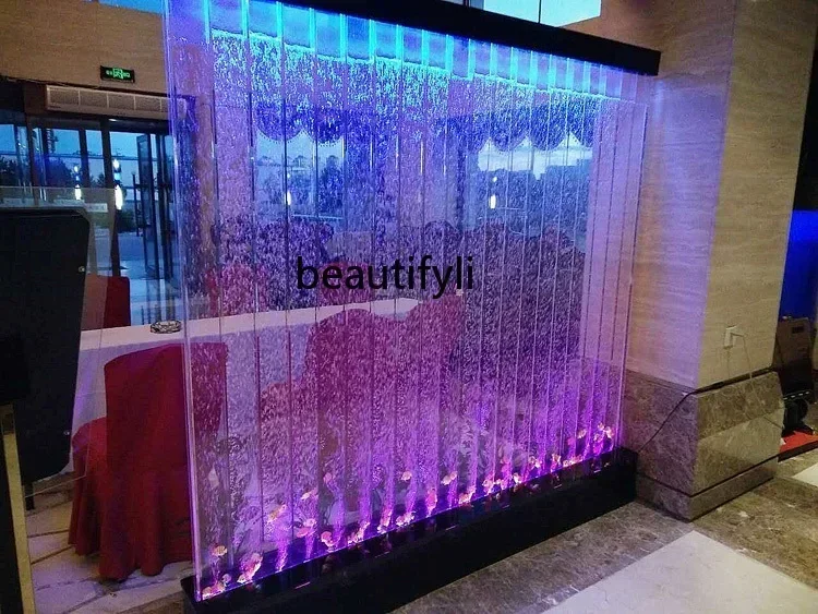 

FG43Water Curtain Wall Bubble Water Dance Flying Bath Curtain Subareas Screens Hallway Acrylic Large Custom