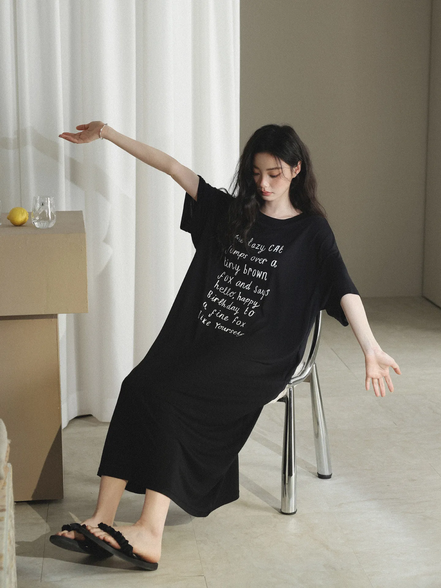 Elegant Modal Sleep Dress Women's Short Sleeve Large Size Outdoor Wearable Midi Length Casual Home Leisure Fashion Dress