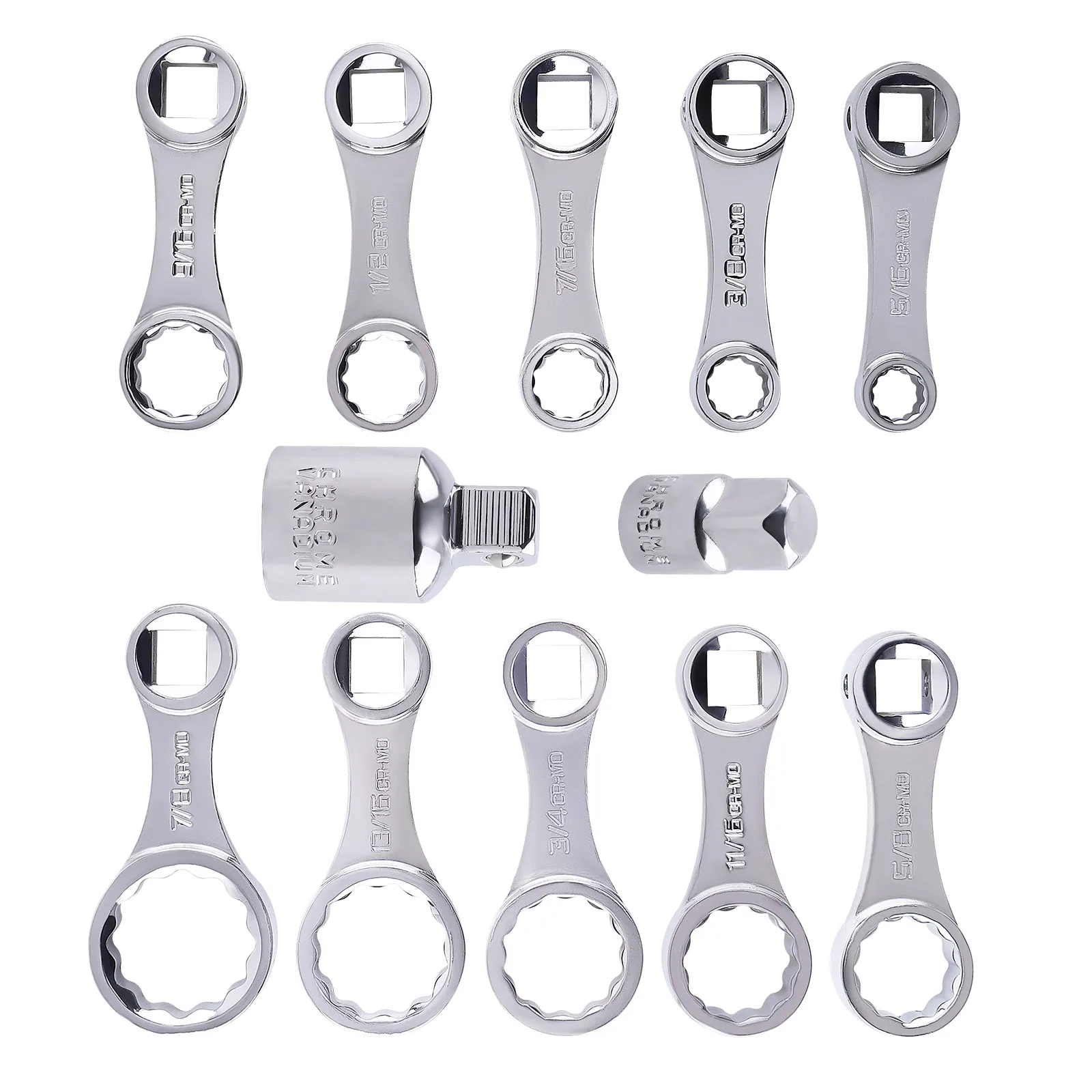 

12X Drive Torque Wrench Adapter Kit 11/16" 3/4" 13/16" 7/8" 1/2'' 1/4''