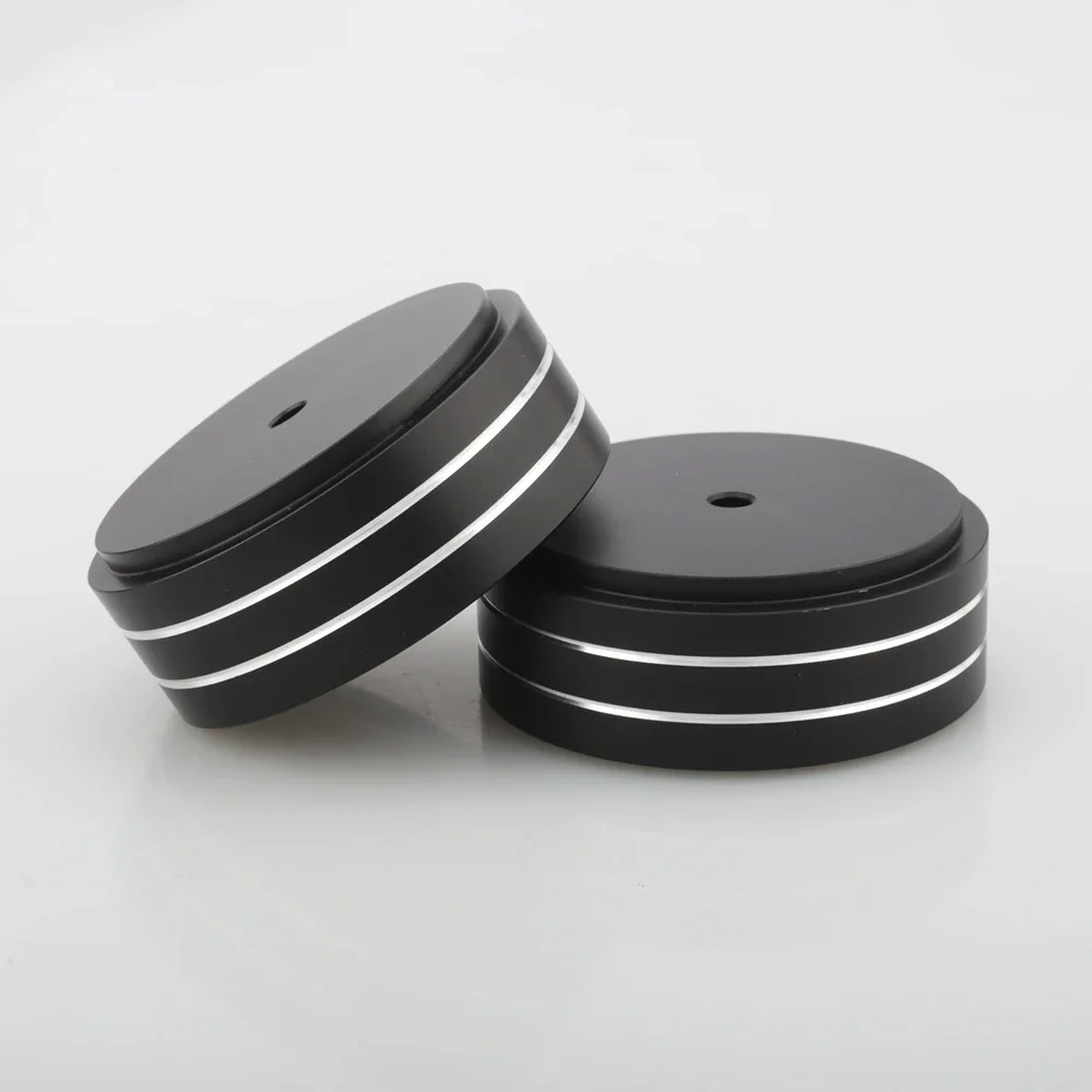 4x Audiocrast 58*21mm Aluminiowe Stopnie Podstawki Podwórka Amplituadu Amortyzatory Głośnik Gramofon Podkładki Gumowe Czarne