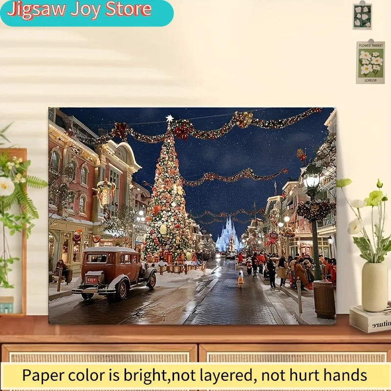 ปริศนากระดาษสำหรับผู้ใหญ่ที่มีชื่อว่า 'ถนนคริสต์มาสที่สว่างสดใส' เหมาะสำหรับเกมปาร์ตี้และกิจกรรมกับครอบครัว