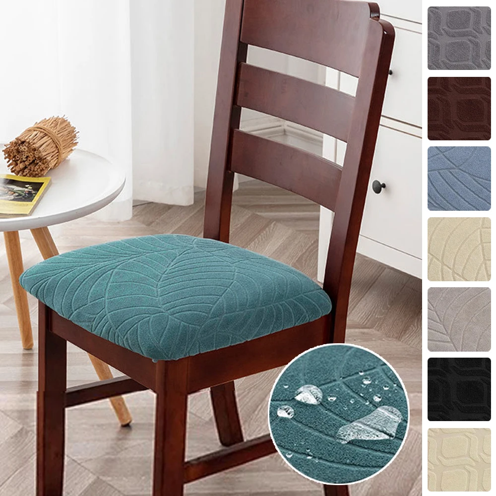 Waterproof Chair Seat Covers Jacquard Seat Case Chair Slipcovers Seat Cushion Case Home Furniture Protector Removable Dust Cover