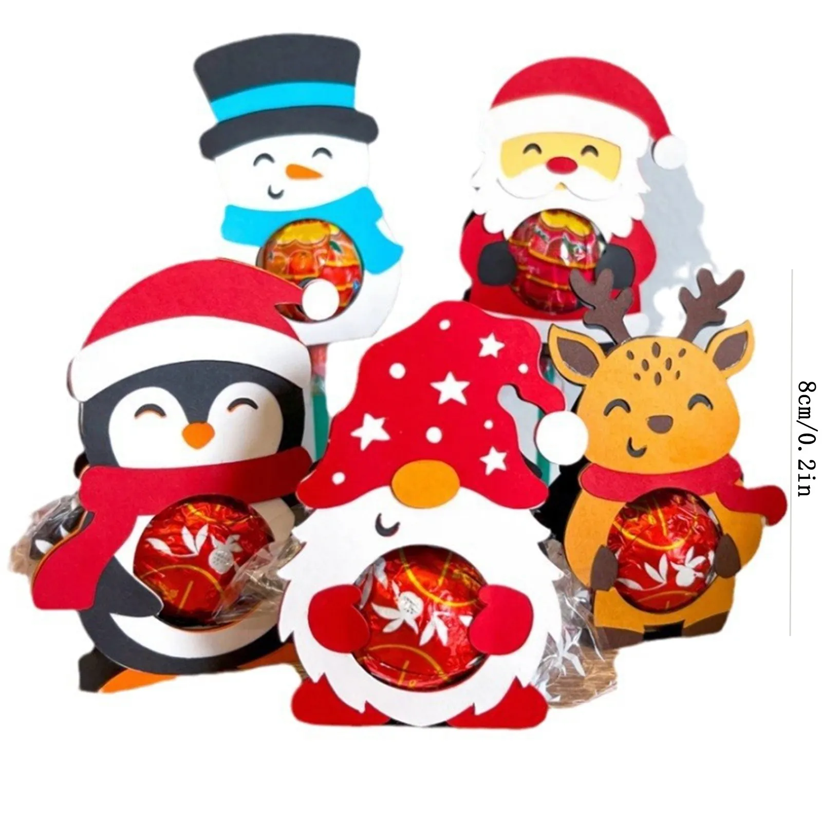 2024 New Paper Christmas Lollipop Fruit Rack Decorations Christmas Snowman Gifts Small Gifts For Kids