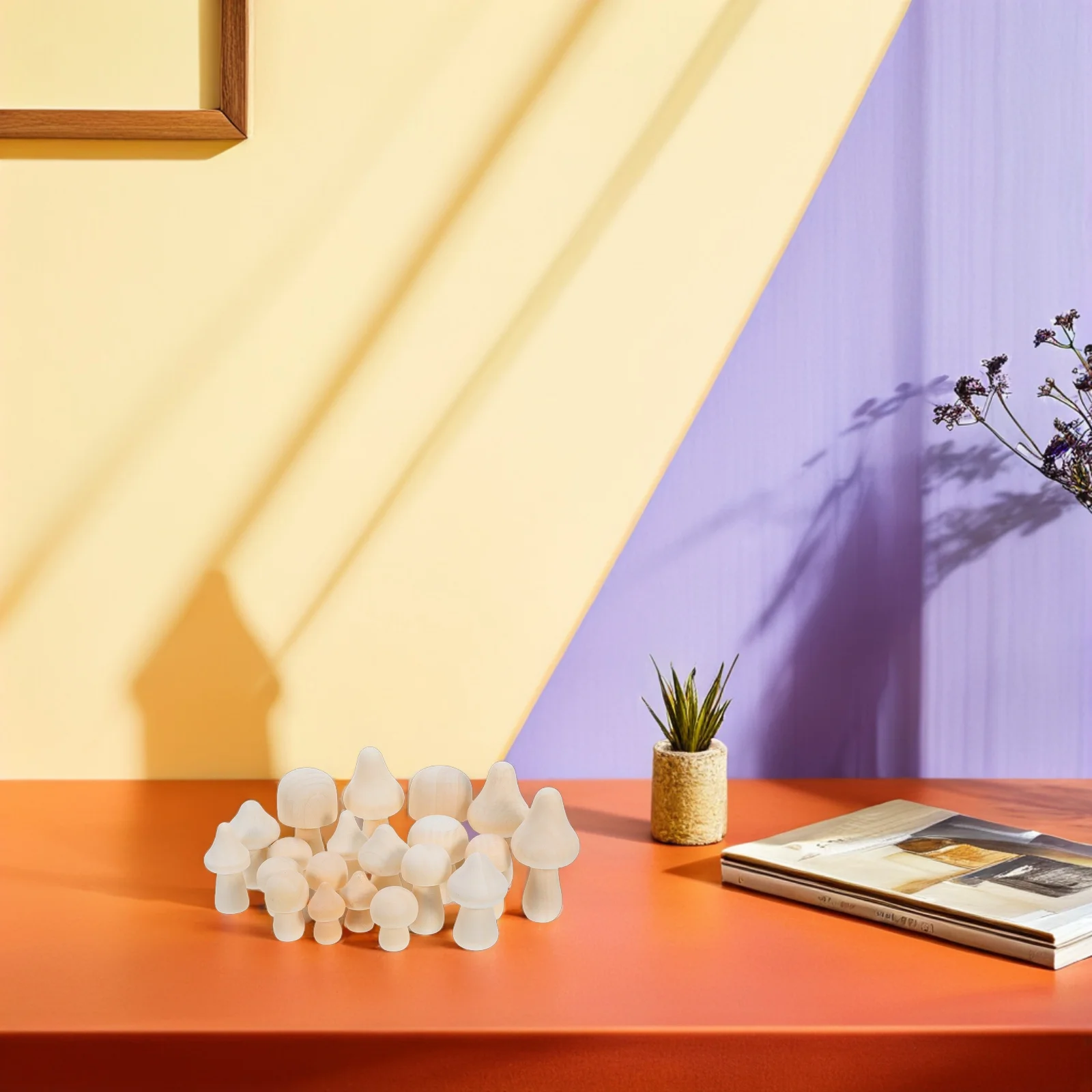 Деревянная грибная голова, резное украшение, небольшой размер, уникальный натуральный дизайн, аксессуары для дома, комнаты, офиса, ручная работа