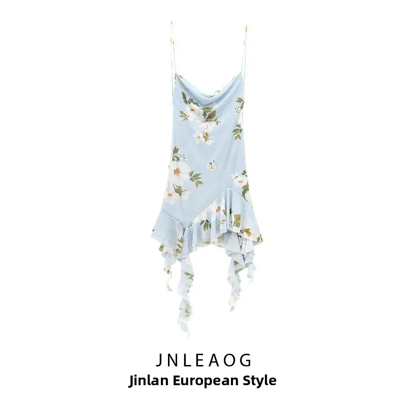 

Элегантное короткое платье из шелковой сетки с принтом JNLEAOG, осенняя новинка, женское модное дизайнерское платье из сетки, летнее повседневное