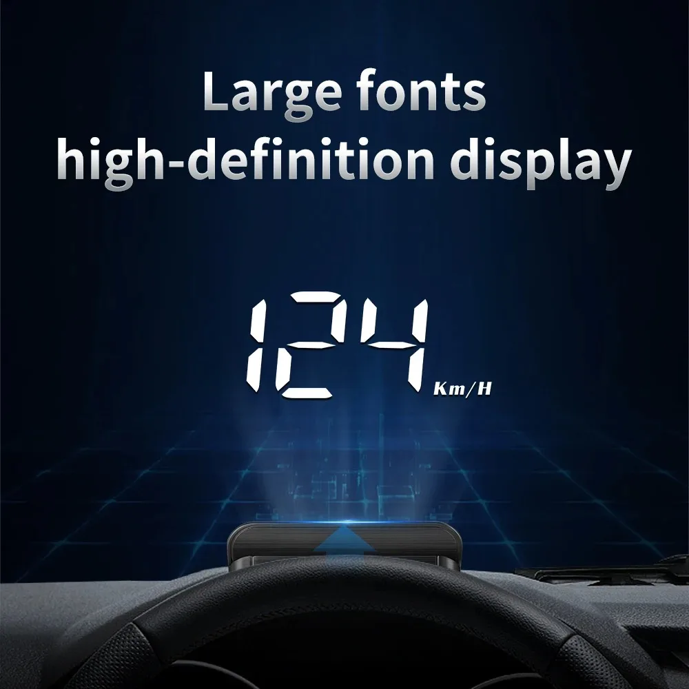 M3 HUD Obd2 Display On-board Computer Car Head-up display Windshield Big Font projection E-OBD and GPS Suitable for All Cars M1