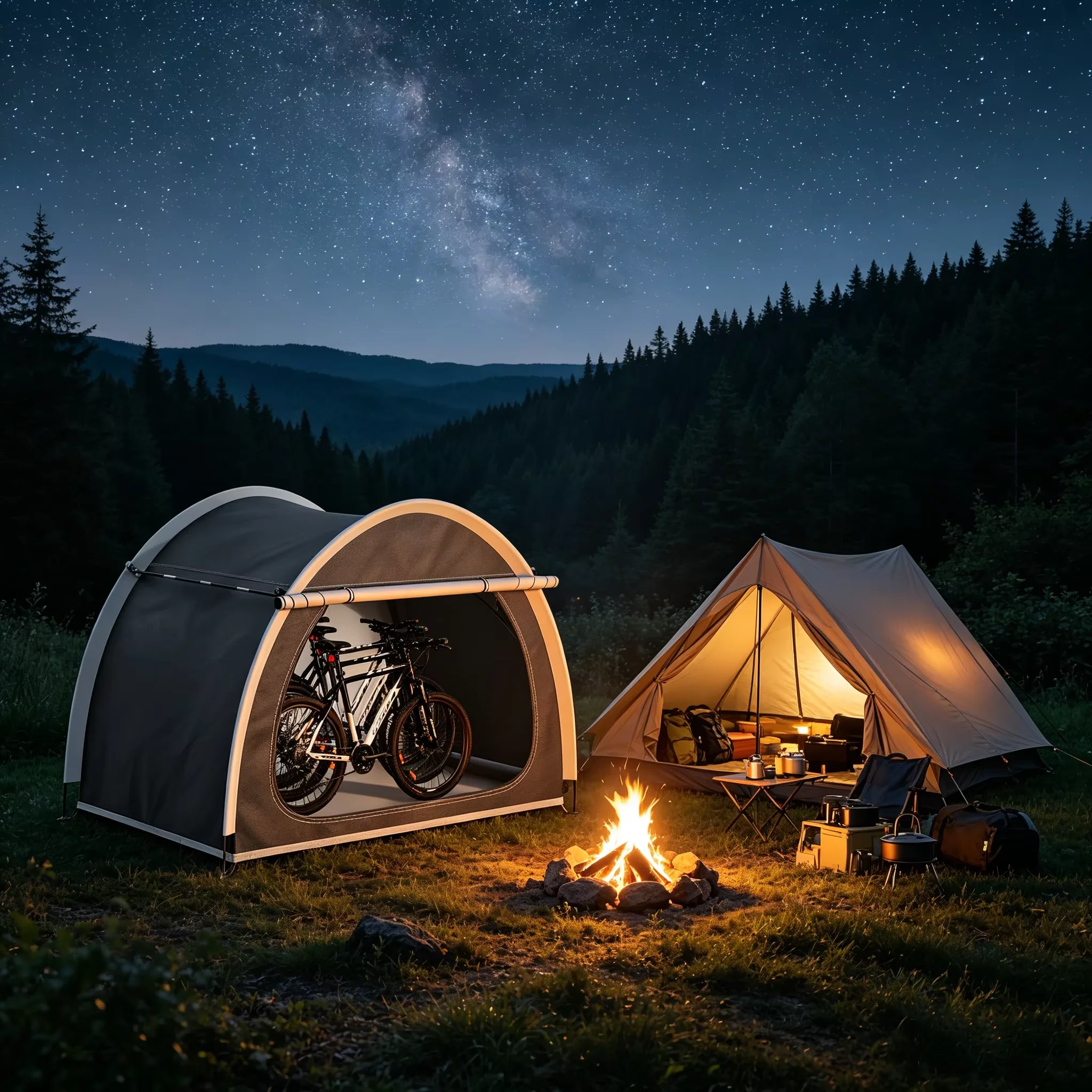 Tenda impermeabile per riporre biciclette, ideale per campeggio e giardino, con capacità per 4 biciclette, realizzata in tessuto Oxford 210D, protezione UV, riparo per biciclette da esterno, garage
