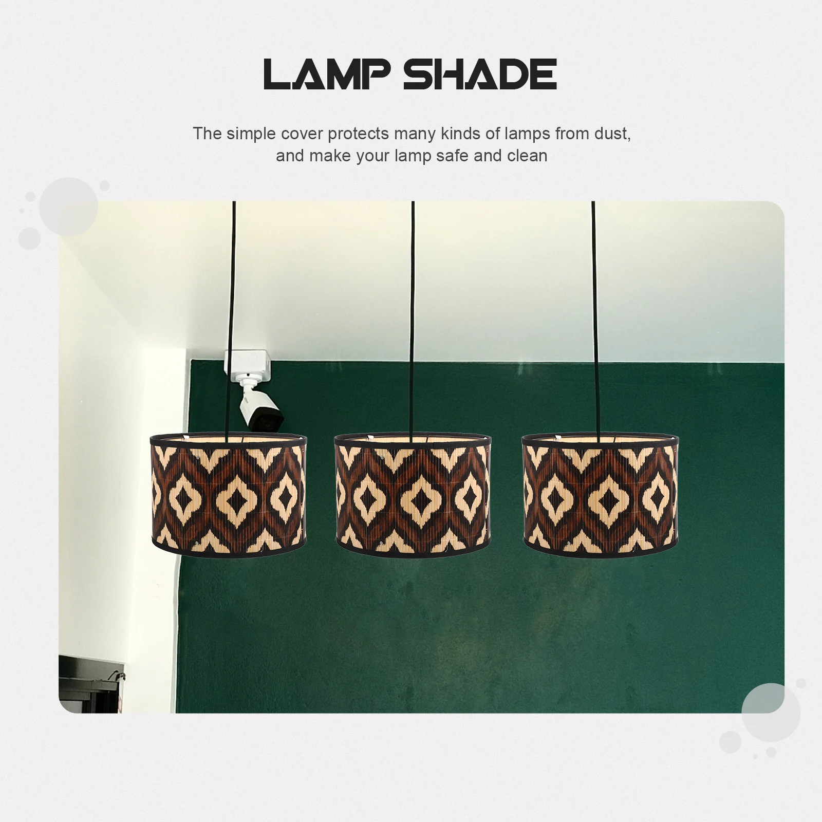 

1pcs Retro Bamboo Lampshade Durable Material Dust Protection Cover Vintage Home Decor Pendant Lamp Shades Chandelier Lighting