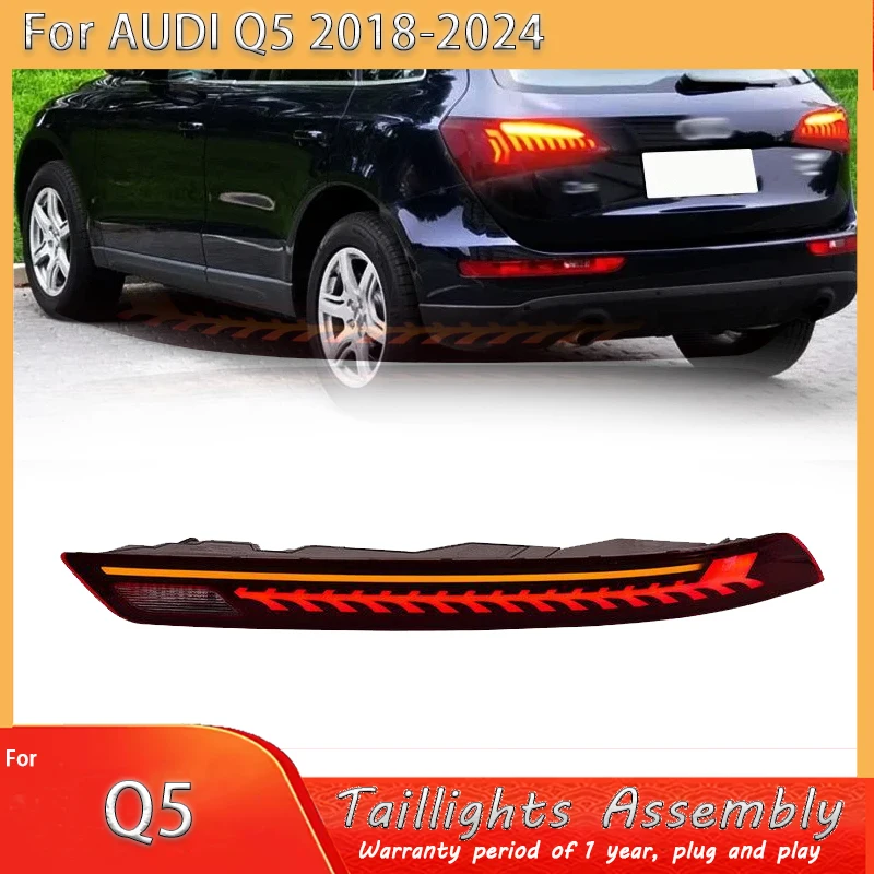 

Автомобильный бампер для Audi Q5, задние фонари 2018 2019 2020 2021 2022 2023 2024 Q5L, задний бампер DRL, противотуманный тормоз, указатель поворота, задний ход