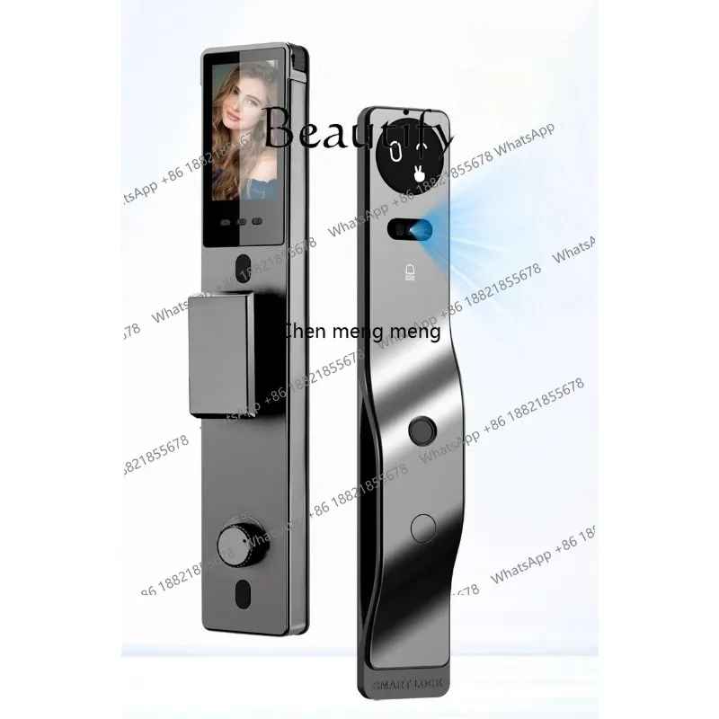 Intelligent 3D facial recognition smart door lock palm vein remote visual intercom monitoring fingerprint password lock