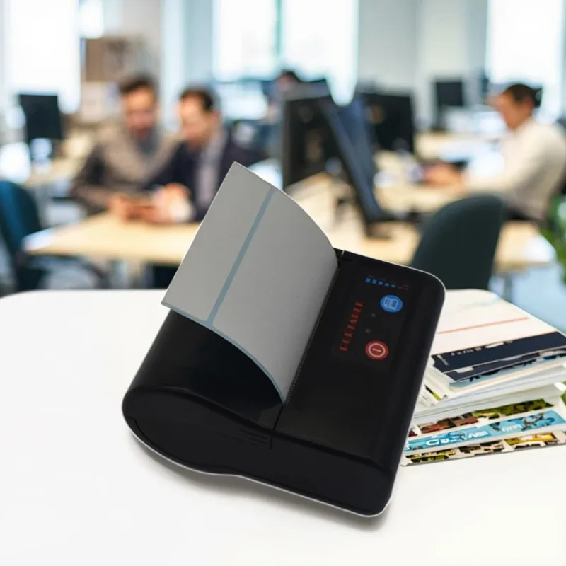 طابعة صغيرة محمولة 80 مم 3 بوصة استلام حراري لحزام بطارية جيب الهاتف المحمول اختياري