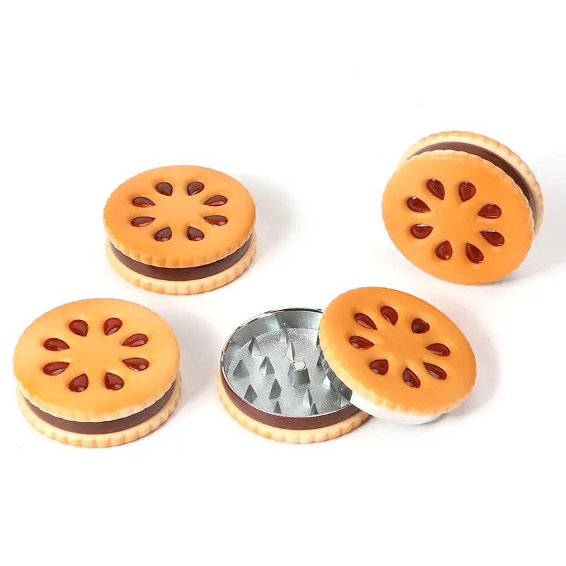 DeeErr sandwich biscuits hamburg 2 layer metal grinder 55mm commercial spice grinder for tobacco smoking accessories