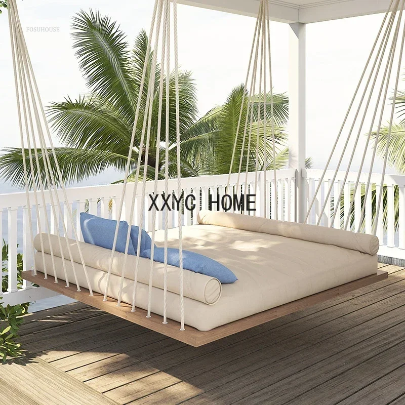 

Outdoor Garden Hammocks Balcony Hanging Basket Outdoor Furniture Solid Wood Single and Double Swings Indoor Cradle Chair Hammock