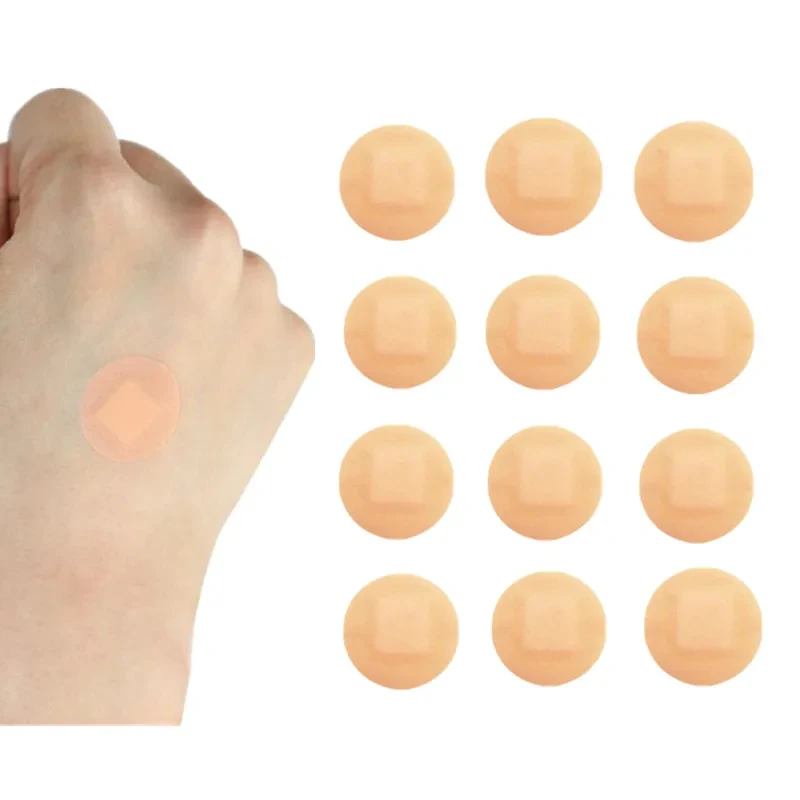 10-100Pcs Mini Round Band Aid Skin Color Wound Dressing Plaster  Patch Breathable Waterproof Adhesive Bandages Tape