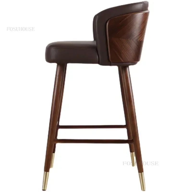 Nordic Artificial Leather Bar Chairs for Bar Furniture Household High  Chair Modern Minimalist Design Leisure Home Chair