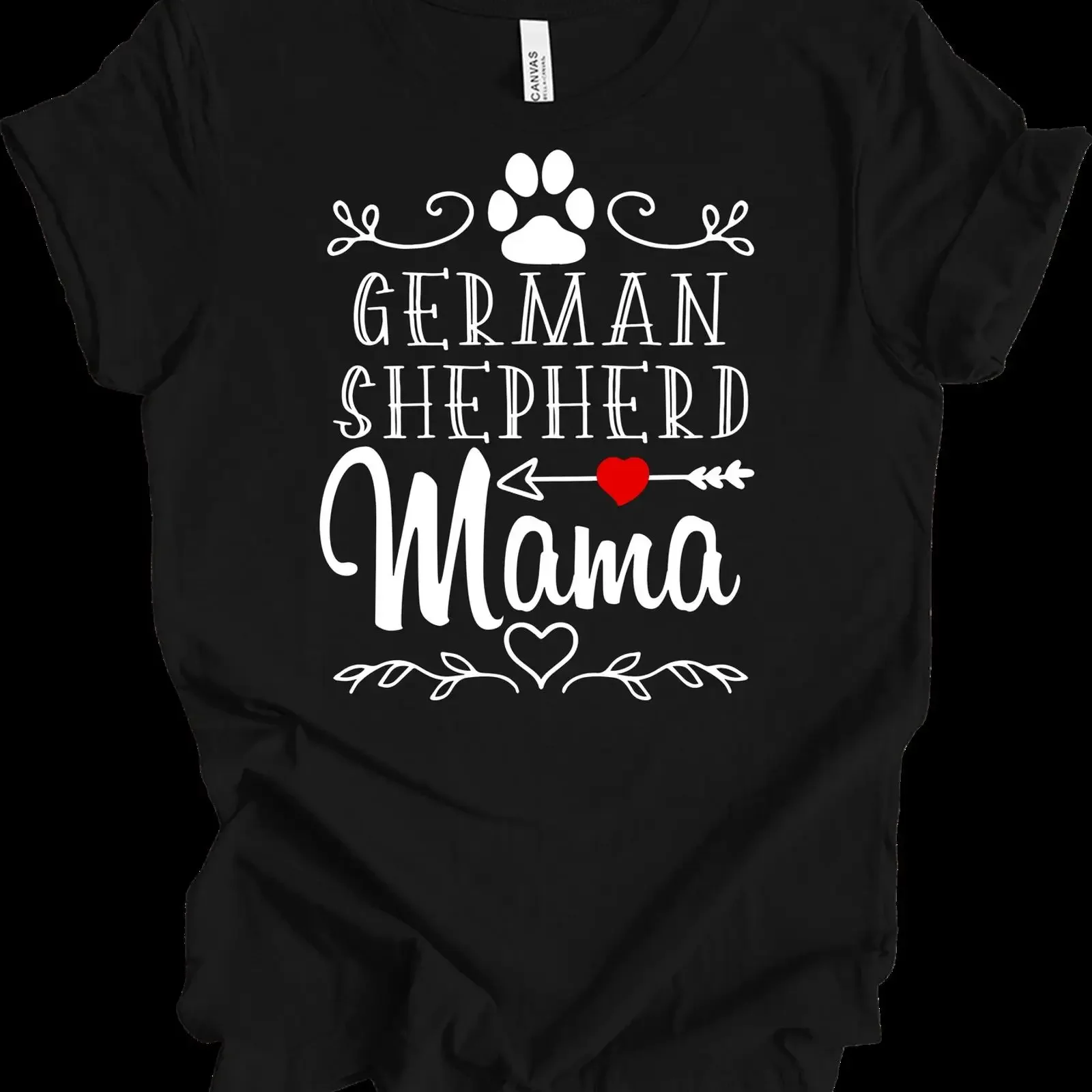 German Shepherd Mama T Shirt Perfect for Dog Moms vintage Washed Breathable Versatile Casual Slightly Comfortable streetwear