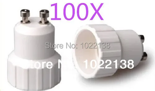 100pcs GU10 to E14 led lamp holder socket adapter Light Lamp Bulb converter Free Shipping With Tracking No.