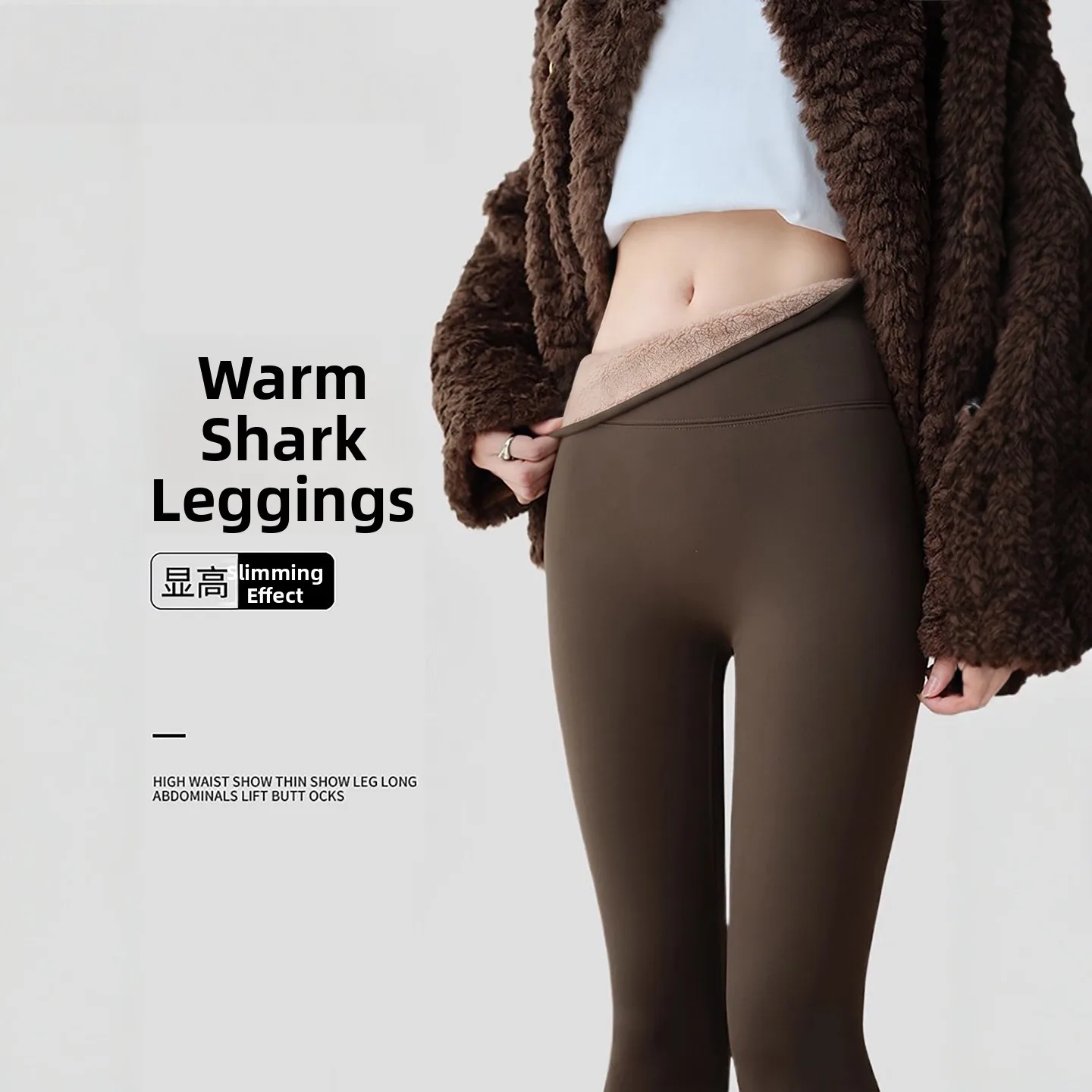 Calça Arca Forrada Fce Feminina Yoga Tight Thiened Outono Inverno Calça Camada Base Quente Desgaste ao Ar Livre Levantamento de Bunda Elástico L...