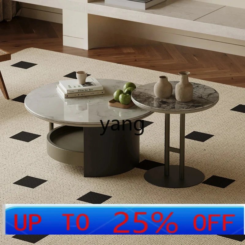 

LMM minimalist size round coffee table combination living room home high-end microcrystalline stone coffee table