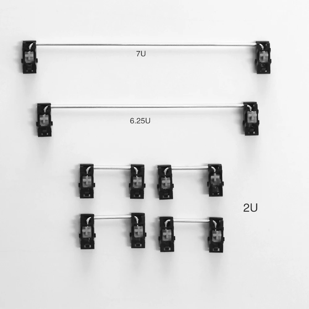 Gateron Plate Mount Stabilizers 2U 6.25U 7U Silver Plated Steel Wire For MX Mechanical Keyboard DIY Parts Multiple Colors