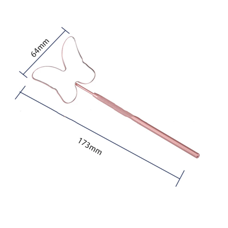 1Pc Specchio per ciglia a forma di farfalla Specchio con manico lungo ingranditore per controllare l'estensione delle ciglia Forniture per il trucco di bellezza