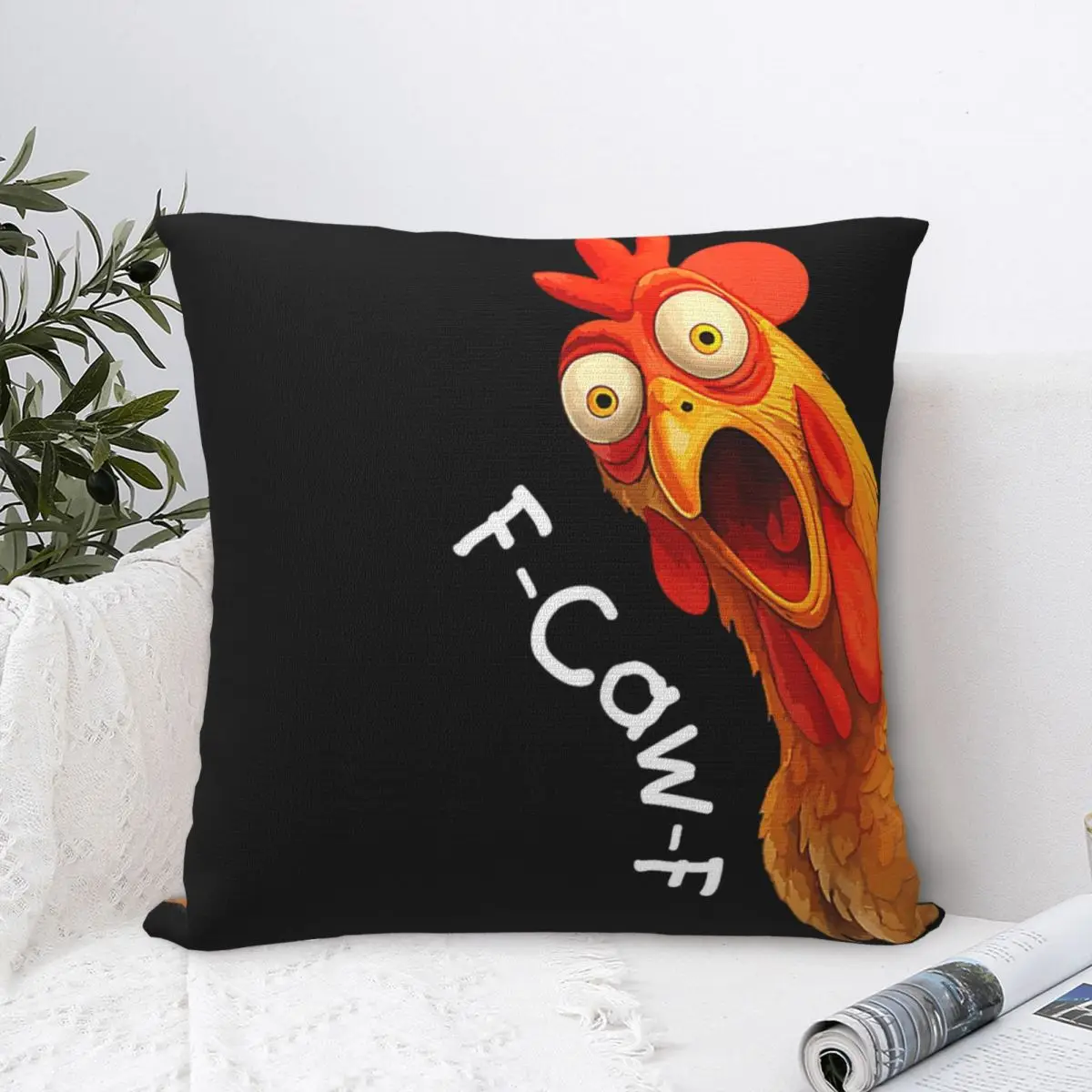 Funny F-Caw-F Chicken FCAWF Pillowcase Stuff Printed Cushion Cover Pillow Covers Home Decor Square Multi Size