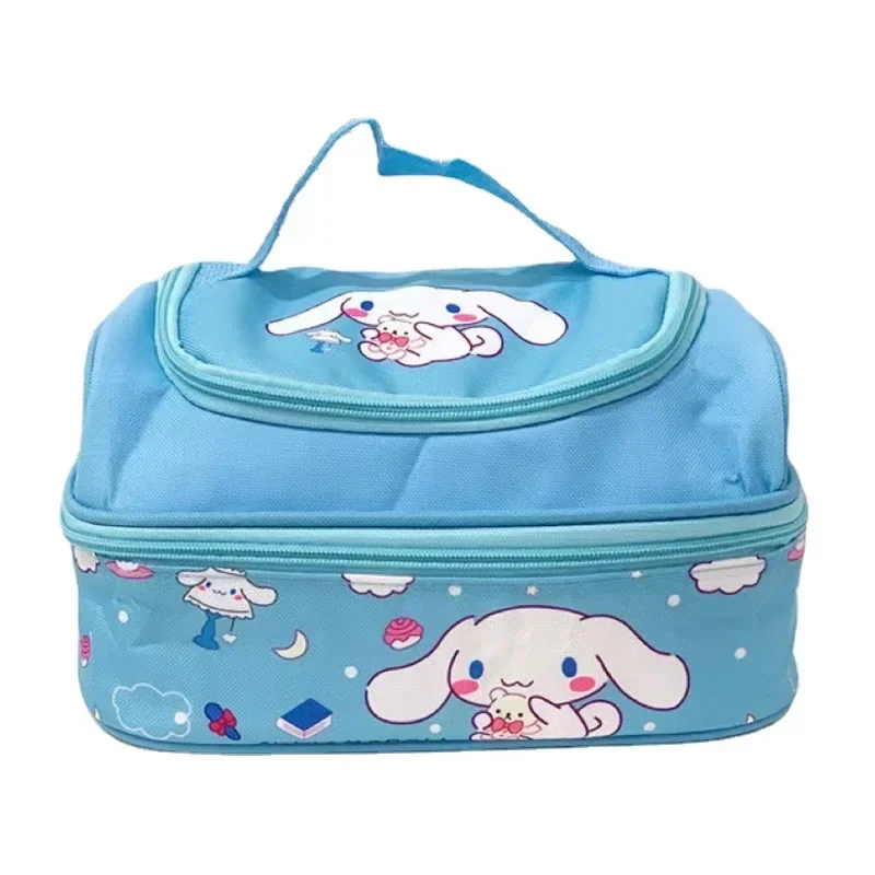 Sanrio hello kitty bolsa de almuerzo kuromi bolsa de aislamiento térmico de doble capa bolsa de almacenamiento de fiambrera bolso de estudiante bolsa Bento