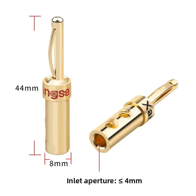 

Xansgane/Elephant God, Pure Copper Gold Plated Banana Head Plug HiFi Amplifier Speaker Plug Audio Head Accessories