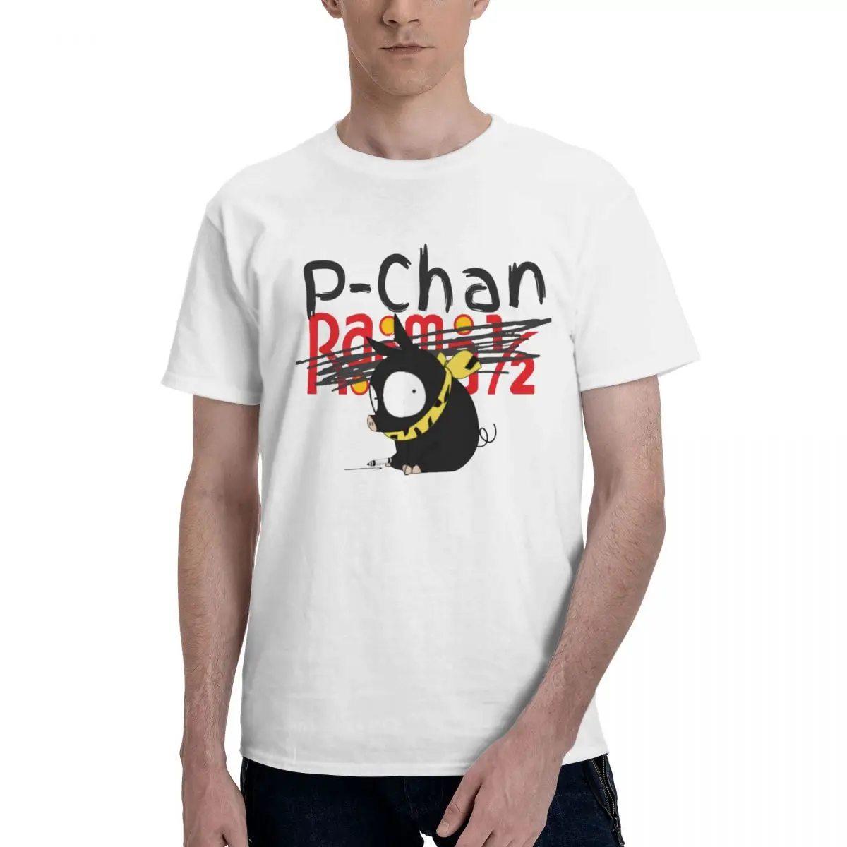 Men P-Chan Ranma 1 2 Logo T Shirt Vintage Big Size O-neck Cotton Sleeve Custom Shirt Men