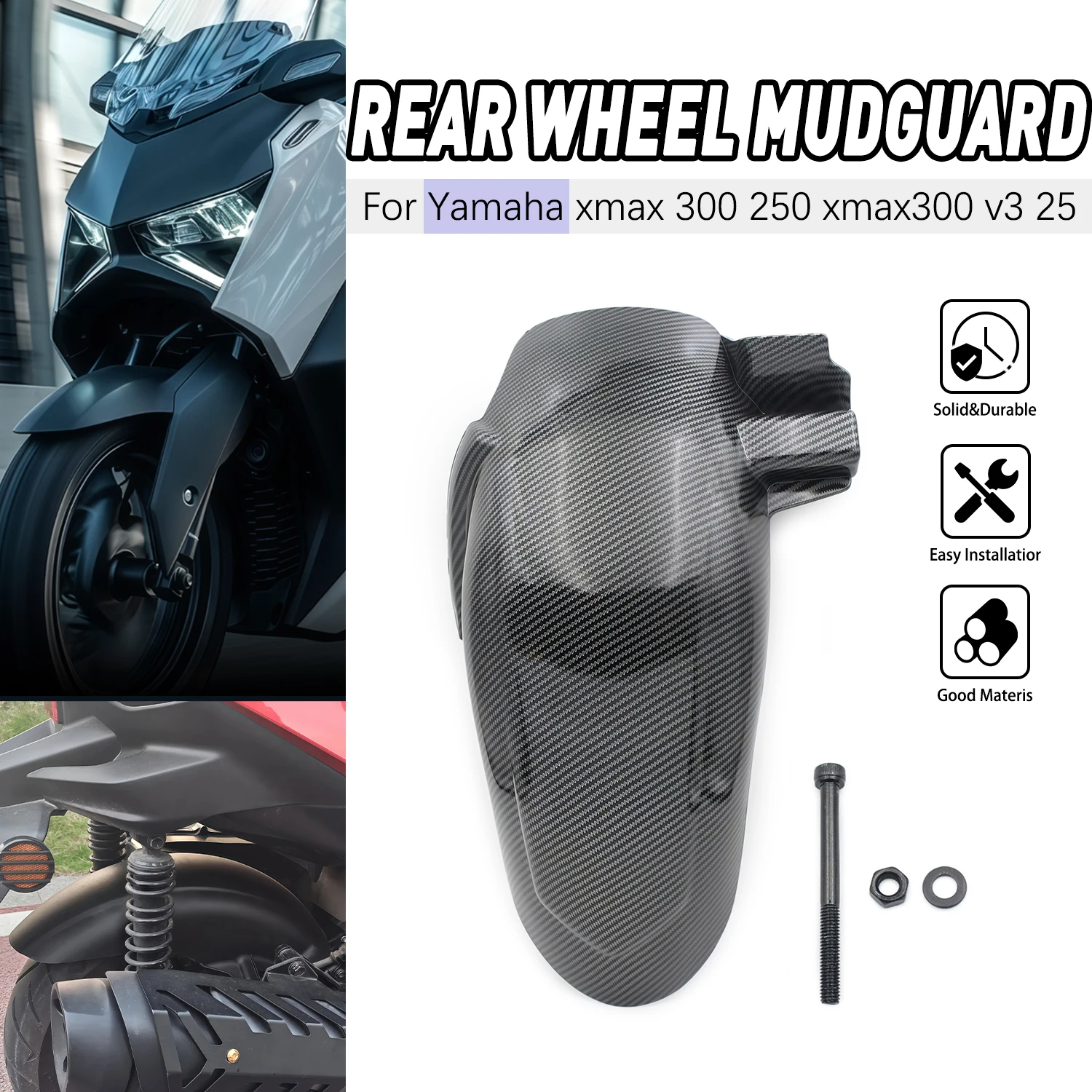 

Motorcycle parts For YAMAHA XMAX 300 250 XMAX300 V3 2025 Rear Fender Mud Splash Guard Protector Guard Cover