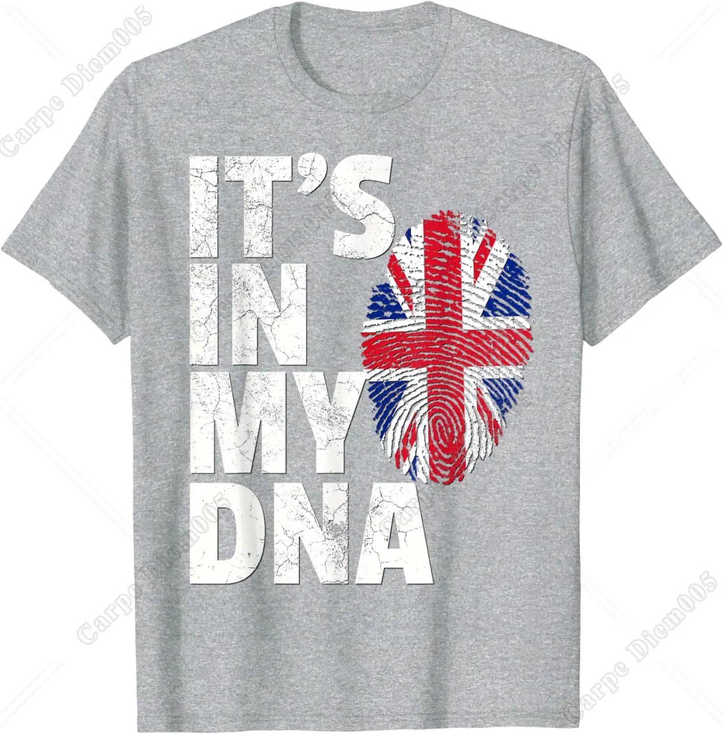 London IT'S IN MY DNA British Flag England UK Britain Union Jack T-Shirt for Men Women Cotton Short Sleeve