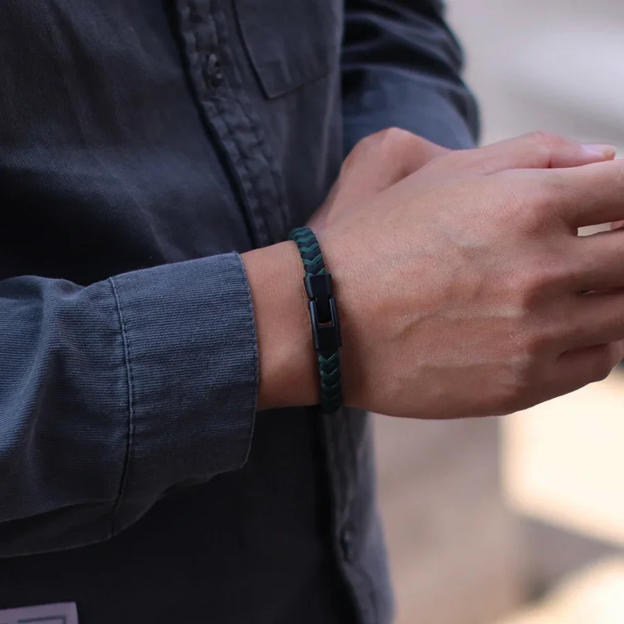 Mode Handgemachte Geflochtenen Seil Armband Armreif Männer Minimalistischen Outdoor Sport Camping Radfahren Armband Pulseria Hombre Zubehör