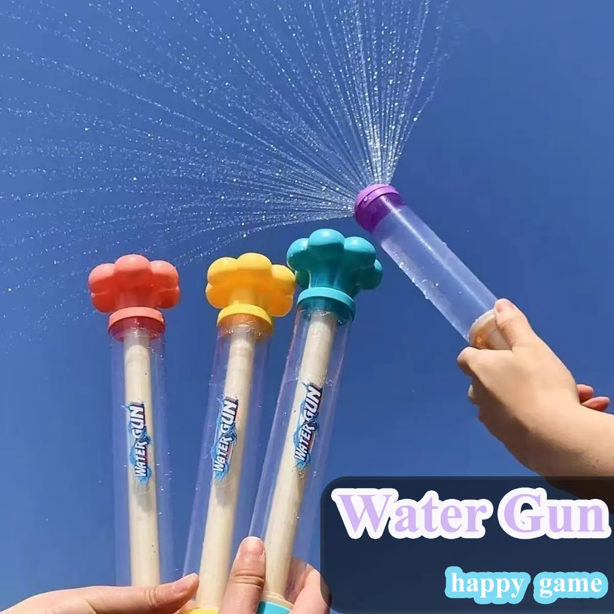 1Pc Push-Type Single Hole Water Gun, Portable Water Jet Sprayer Toy, Outdoor Splashing Game Prop for Water Festival Leisure Play