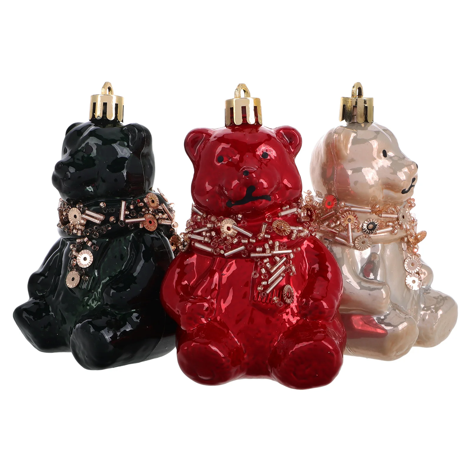 

3 Pcs Bear Decor Ornament Christmas Tree Decorations Hanging Ornaments for Pendant
