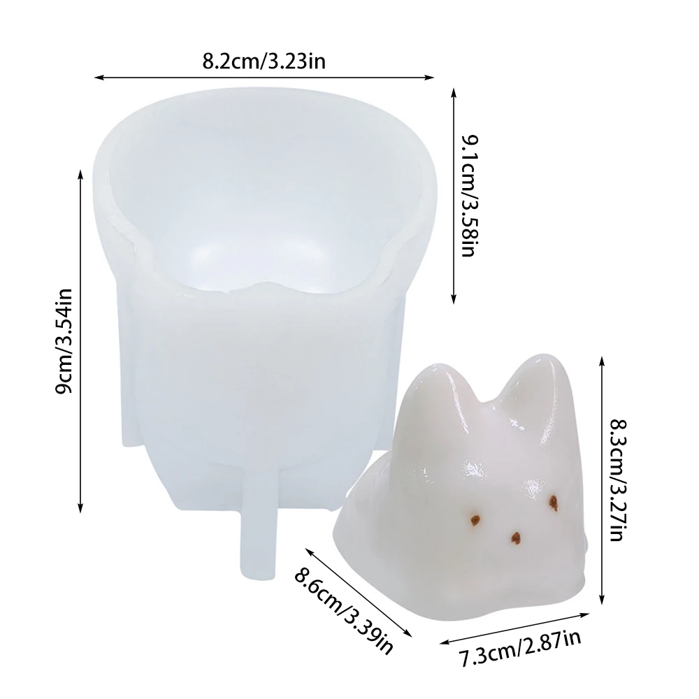 3D Cat Silicone Mold DIY Mousse Cake Jelly Pudding Candle Mold Wax Candle Making Soap Clay Plaster Epoxy Resin Mold Home Decor