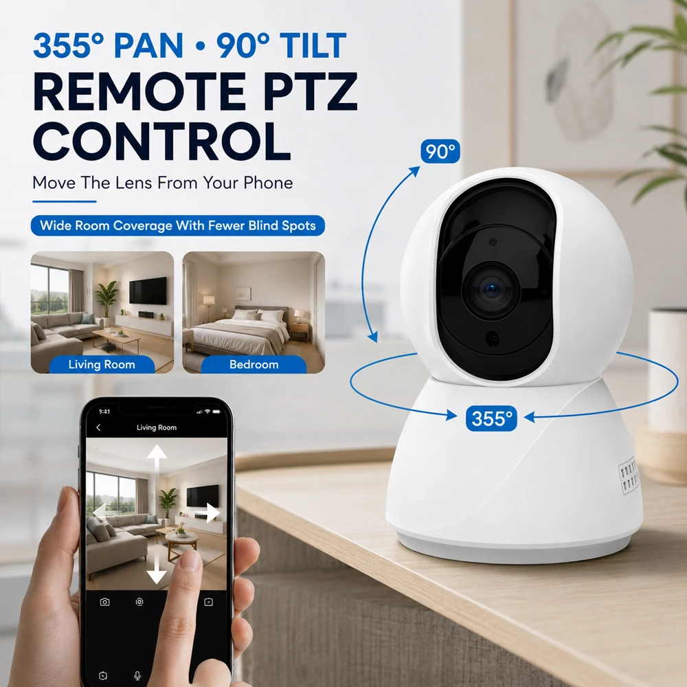 5MP WiFi 室内セキュリティカメラ AI スマート自動 - Home Security Google Camera のレビューと価格