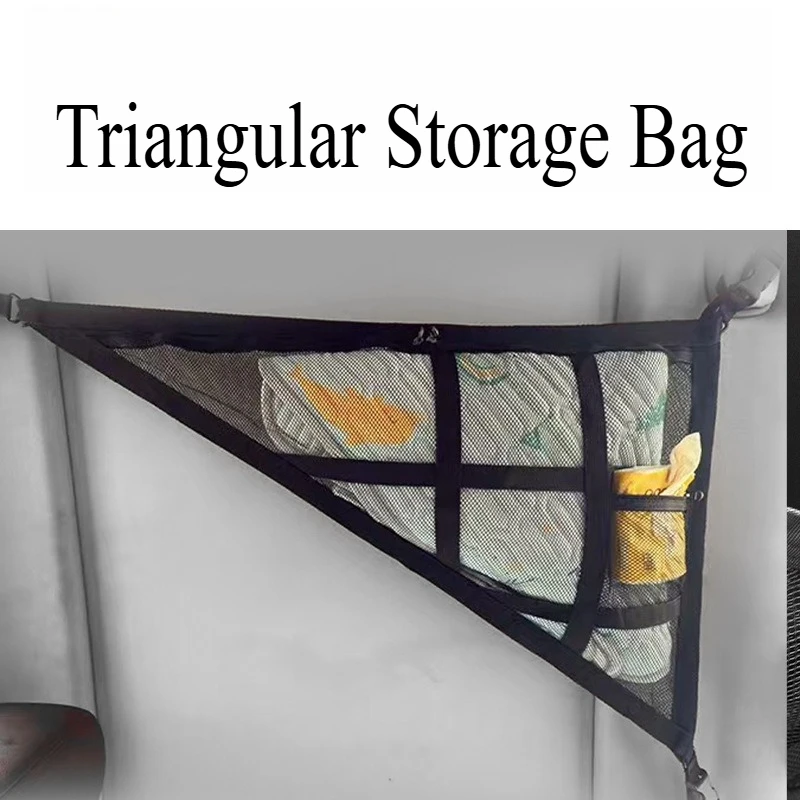 New Triangular Storage Bag Car Storage Bag Manufacturer Spot Roof Net Car Triangular Car Mesh Pocket Automobiles Accessories