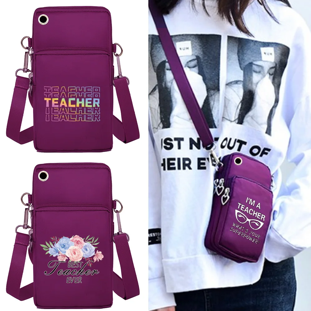 Universal Mobile Phone Bag for IPhone Huawei Samsung Case Teacher Series Outdoor Sport Arm Purse Shoulder Bag Women Phone Pouch