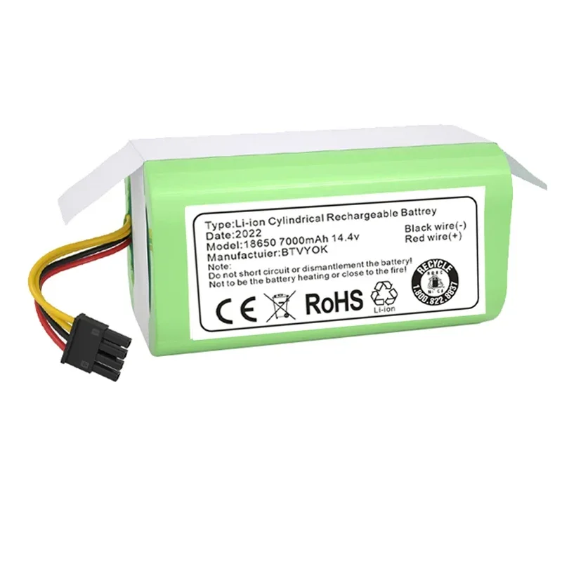 

BOVYOK 14.4v 7000mAh Li-Ion Battery for Cecotec Conga 1290 1390 1490 1590 Vacuum Cleaner Genio deluxe 370 gutrend echo 520